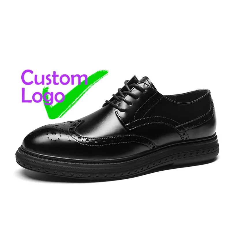 

Pointed Leather Shoes Patent Laces Leather Formal Shoes Skin Brazilian Cow Leather Shoes wholesale Personal Logo Aumento Altura