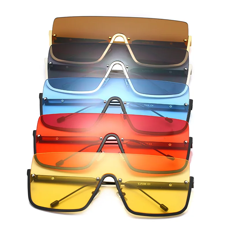 

2021 European and American New Style Oversized Metal Glasses Unisex Sunglasses, 5 colors