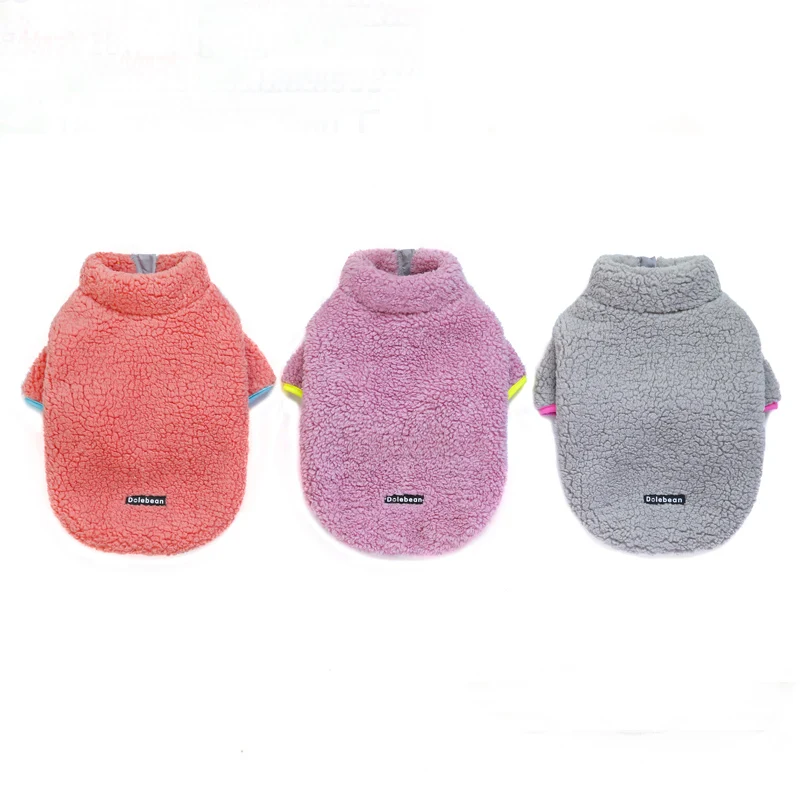 OEM Customized Pet Clothes Dog Jacket Soft Fleece Dog Sweater Fashion Zipper Pet Coats Dogs Clothing For Winter
