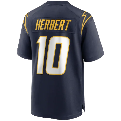 

Custom Stitched NF Los Angeles American Football Uniform Charger Shirts #10 Justin Herbert Limited Jersey