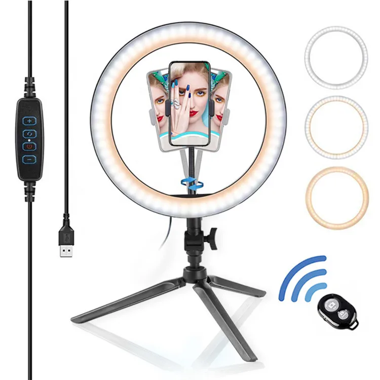 

10 Inch 26cm Tiktok Live Broadcast photography Makeup led selfie ring light With Tripod Stand