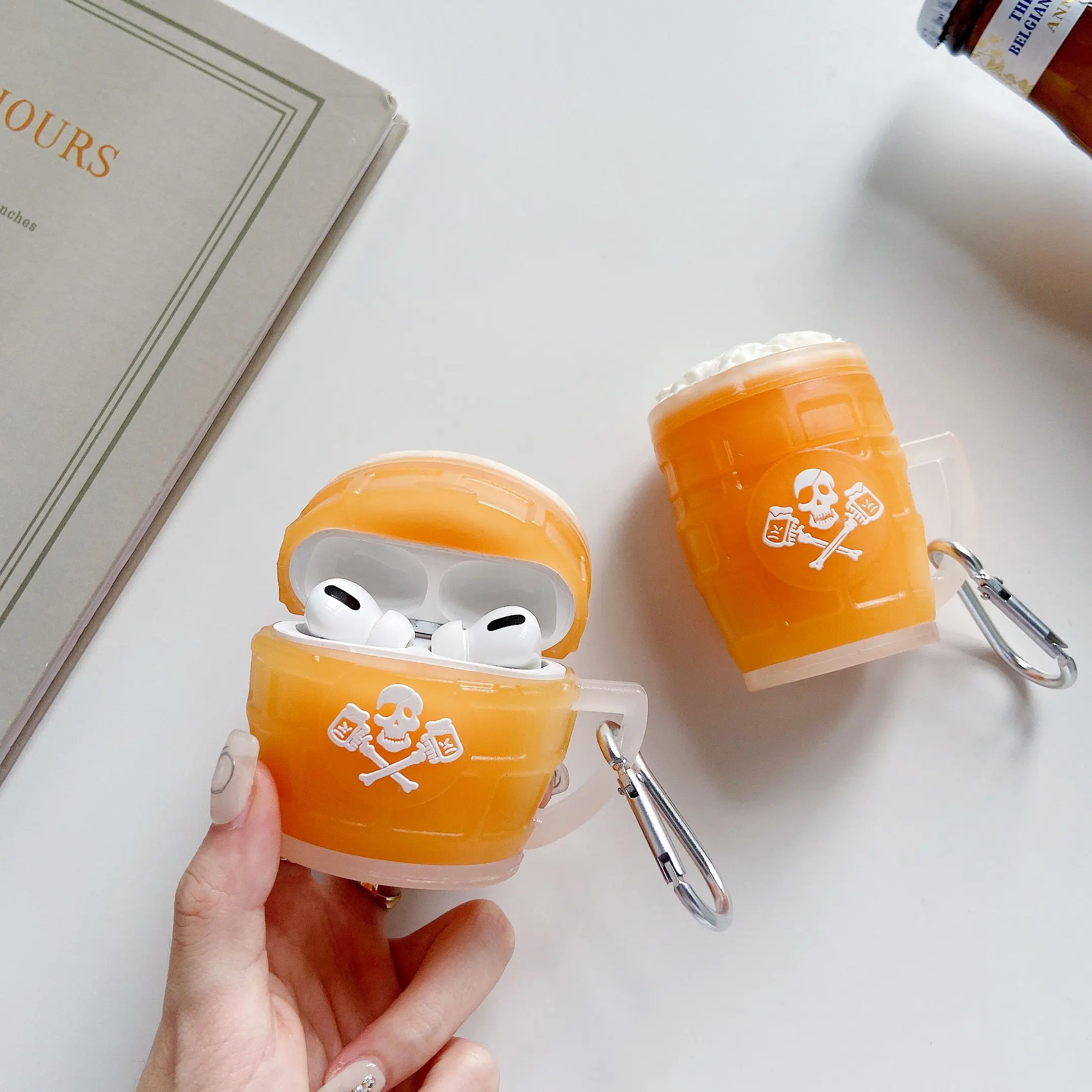 

3D Emulational Food Drinking Funny Beer Earphones Covers For Airpods Regular For Apple Airpods Pro 1 2 3 Cases