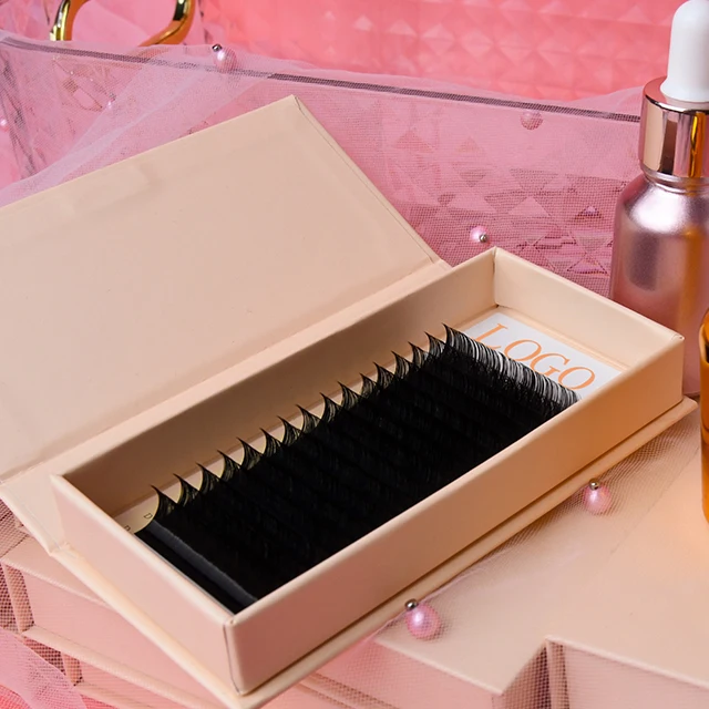 Velvet J B C CC D DD L LC LD M Curl Premium Korean Cashmere Lash Supplies Dark Matte Mink Eyelash Extension Box Easy Fans