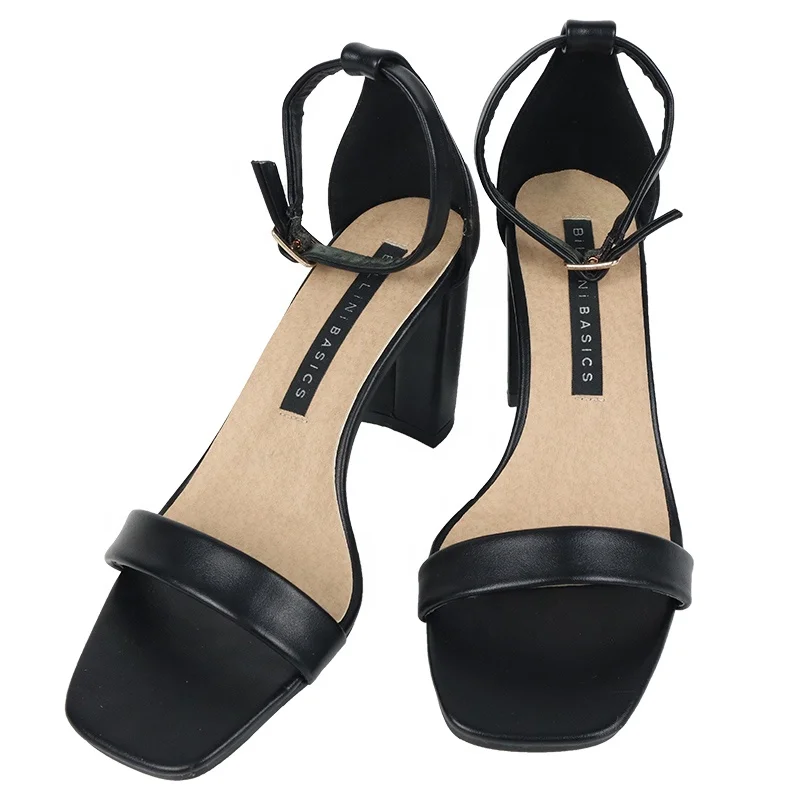 

New nude color word buckle high-heeled thick-heeled women shoes fashionable ladies shoe summer women sandals
