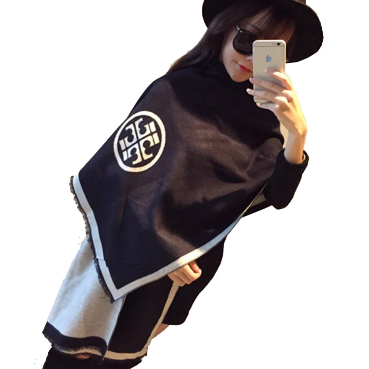 
Winter New Europe And America Wild Word Cashmere Scarf Ladies Long Section Dual-Use Warm Thick Winter Shawl 