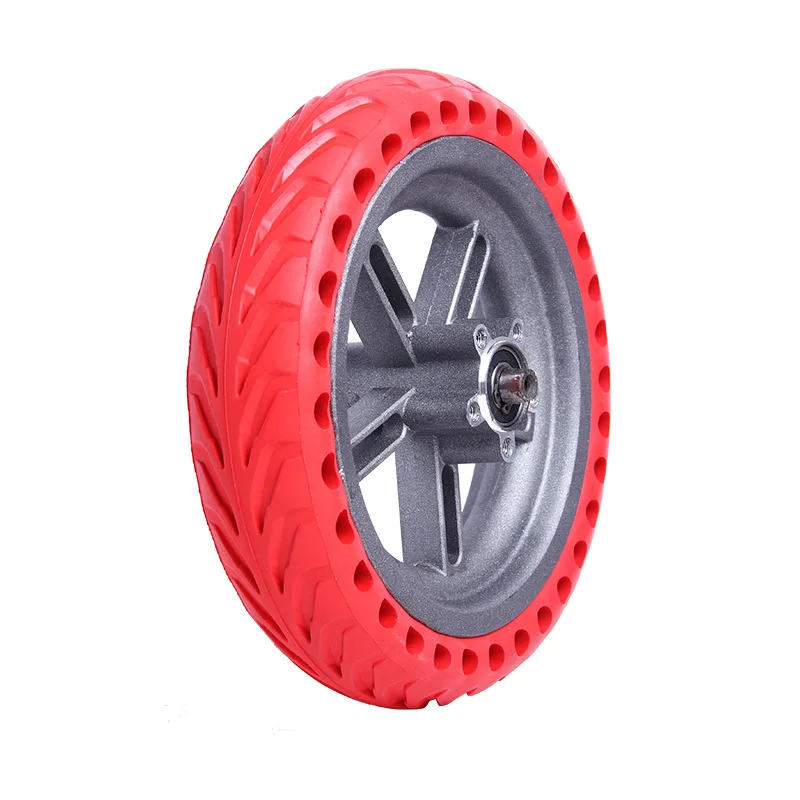

Factory wholesale 8.5*2(50-156) inflatable-free rubber tire red millet honeycomb rear wheel solid tire