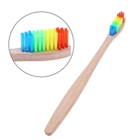 

Eco-friendly Oral Care Natural Bamboo Handle Toothbrush Rainbow Colorful Whitening Soft Bristles Bamboo Toothbrush