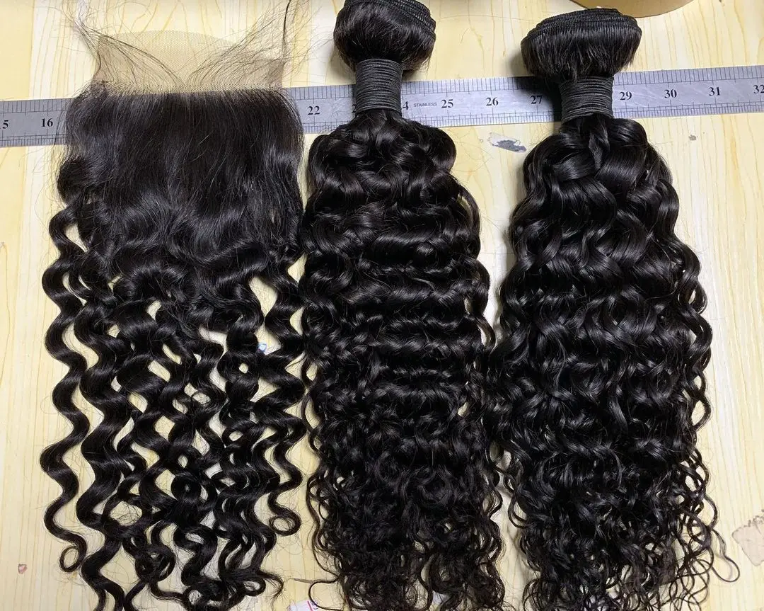 

Quality Raw Cheap 10A Grade Peruvian Virgin Brazilian Hair Weaves Curly Bundles And Closure Set Wholesale Vendors