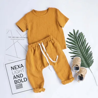 

Ins new spot solid color baby clothes cotton baby girl boy summer kids clothing baby clothes, 5 colors
