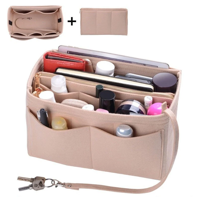 

felt purse organizer cosmetic insert bags make up organizer
