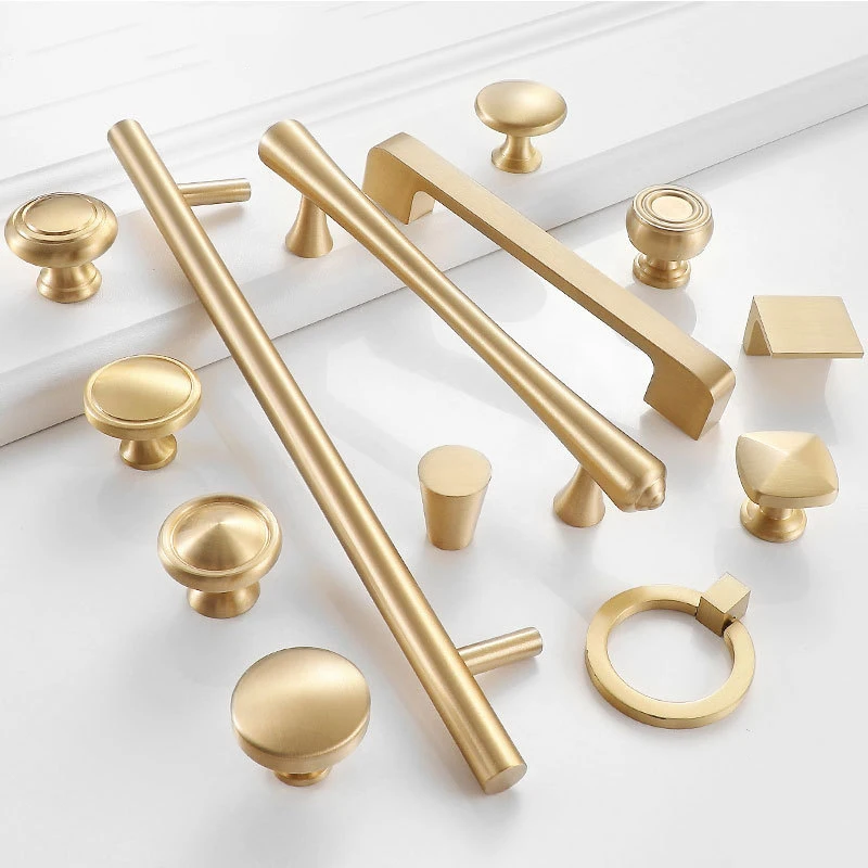 Wholesale Nordic Modern Style Simple Gold Furniture Drawer Knob Kitchen
