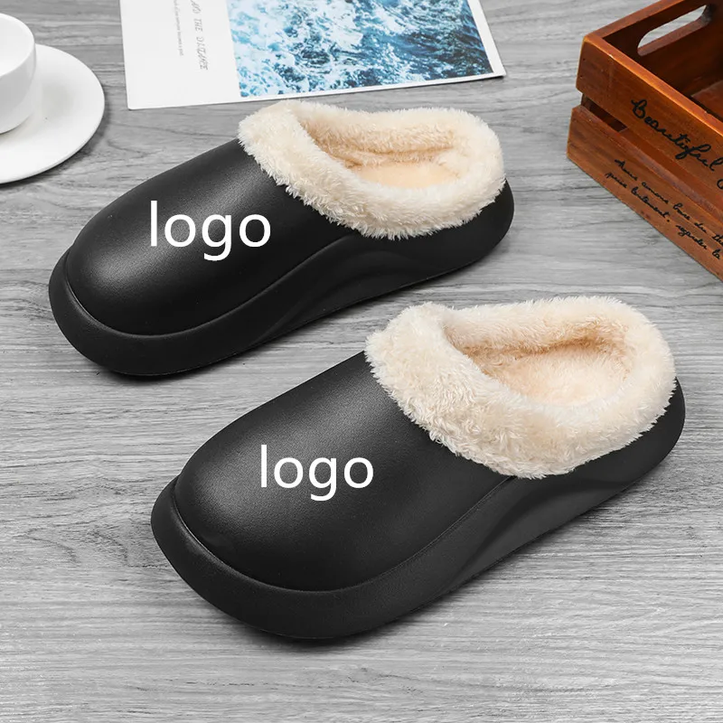 

Factory Wholesale Custom Slippers Plush Fashion Designers House Slides Winter Bedroom Slippers Plush For Men, 3kinds