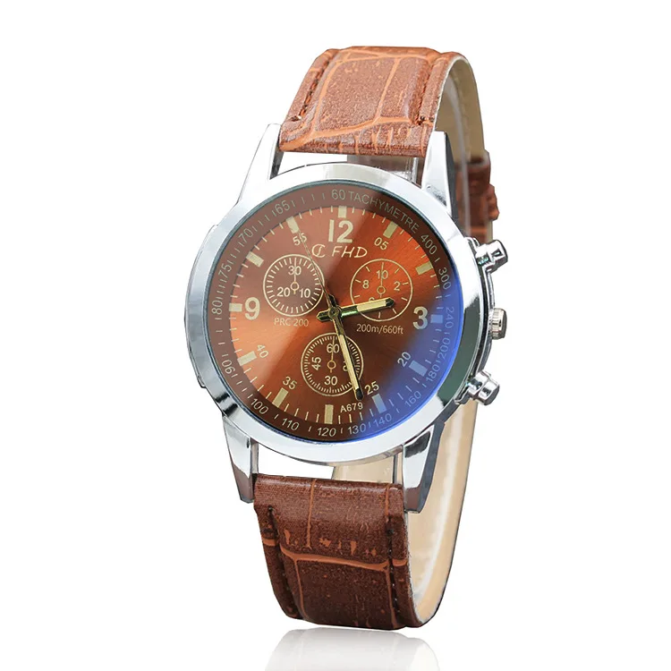 

Aliexpress mens watches in wristwatches Fashion blue glass leather belt watch Hot gifts for man, As pic