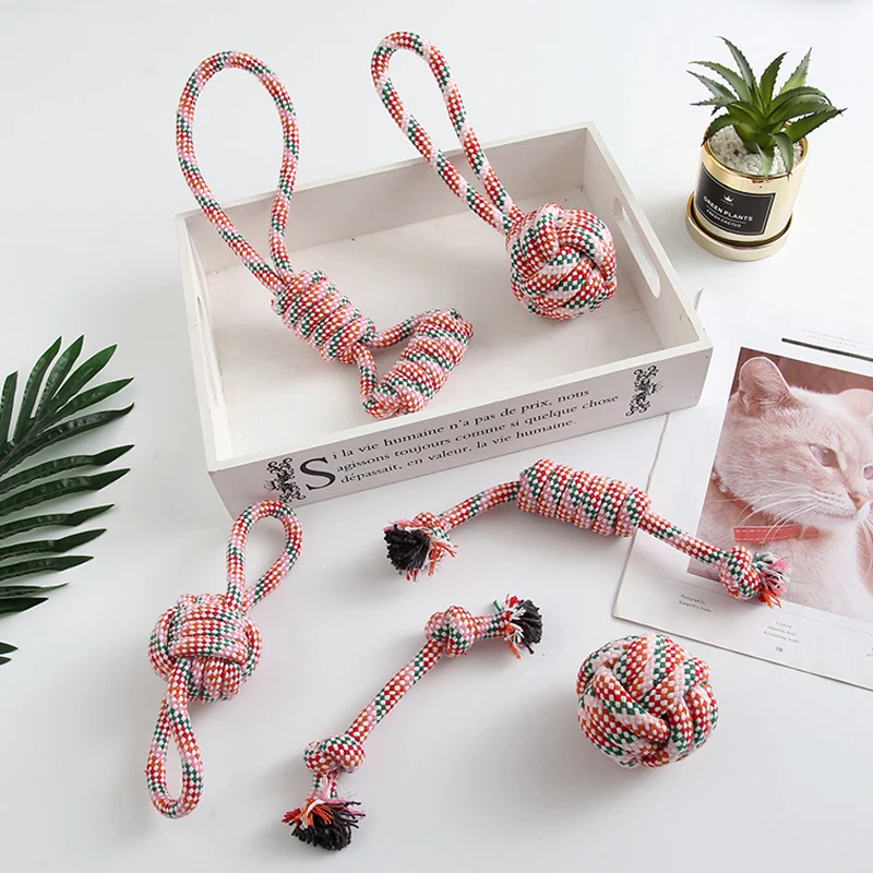 

Durable Wholesale Cotton Rope Toys for Aggressive Chewers Dog Chew Twisted Rope Toy Cheap China Pet Molar Bite Toy, Customized color