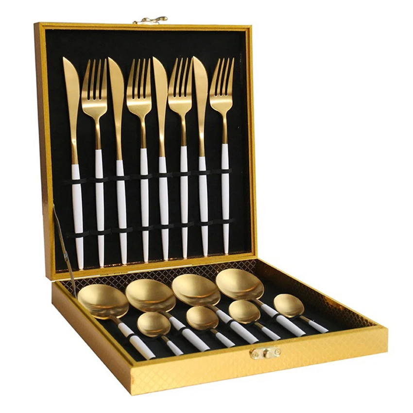 

High quality stainless steel matte tableware 304 metal cutlery set, Customized