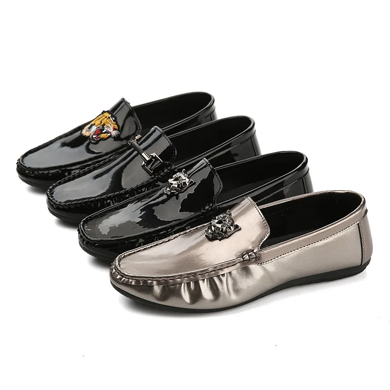 

Wholesale Fashion Casual Flat Slip On Pu Leather Men Shoes, Black/blue/brown