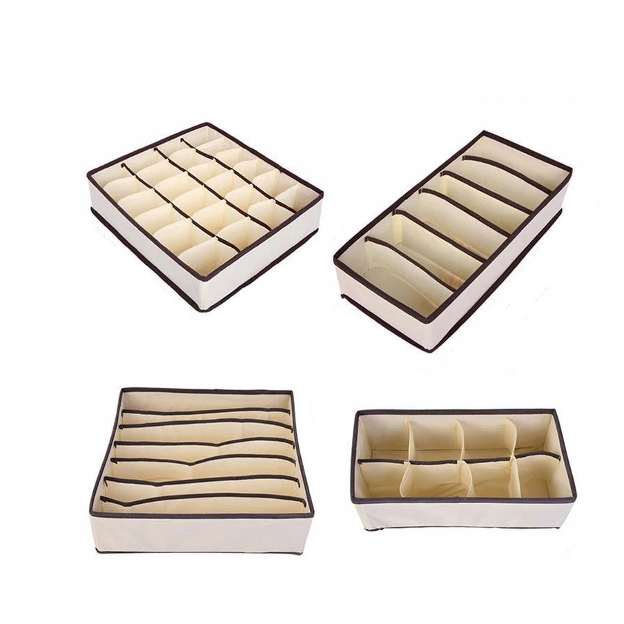 

Cutie dotey Household Square Sundries Collapsible Foldable Socks Dresser Organizer Drawer Type Underwear Storage Box, Customized