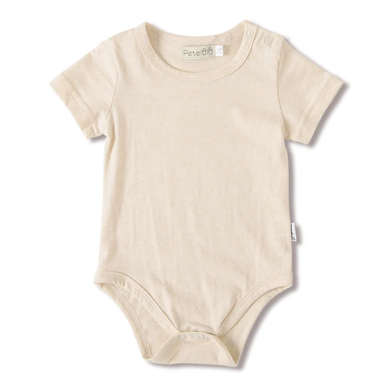 
Good Sell 100% Natural Cotton Plain Cute Organic Cotton Baby Romper 
