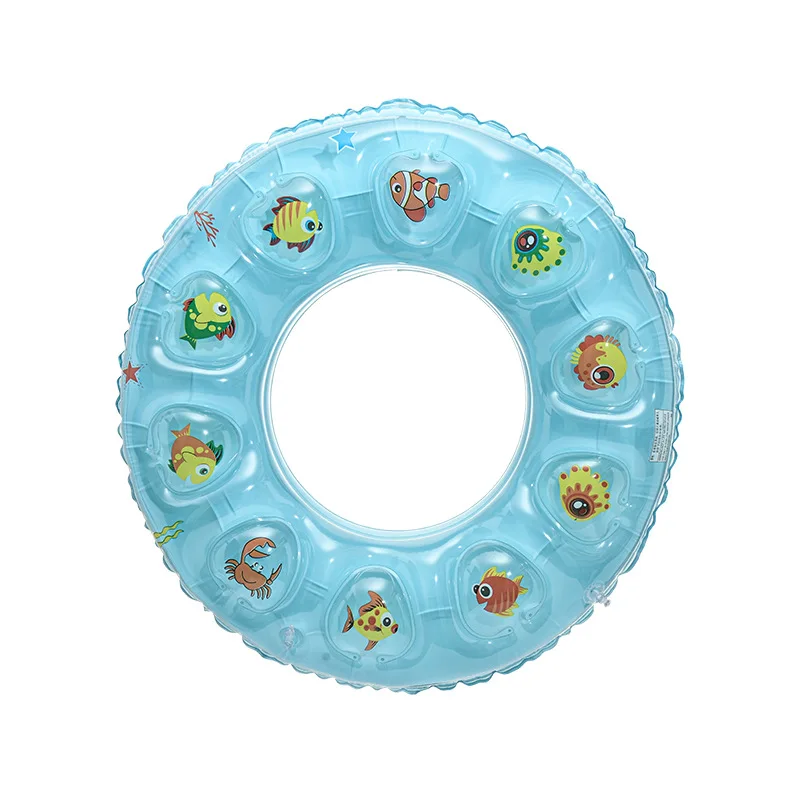

Wholesale children's swimming ring inflatable fluorescent solid color single thickened double balloon swimming ring