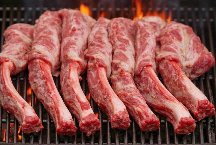 Close-up of juicy grilled ribs