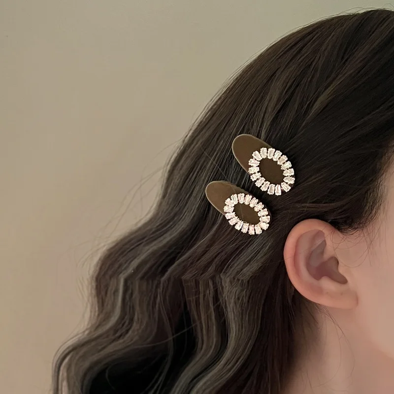 

Old fashion mini snap popular stock crystal hair accessories clips bb snap hairclips for women