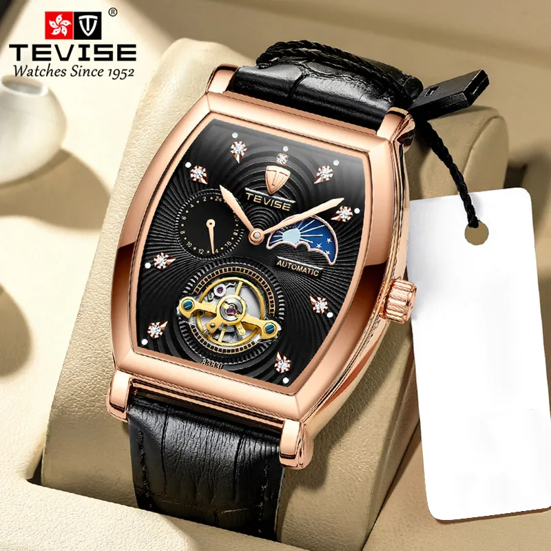 

2021 Top Brand Skeleton Watch Men Tourbillon Movement Automatic Waterproof Business Mens Watch Mechanical, Optional