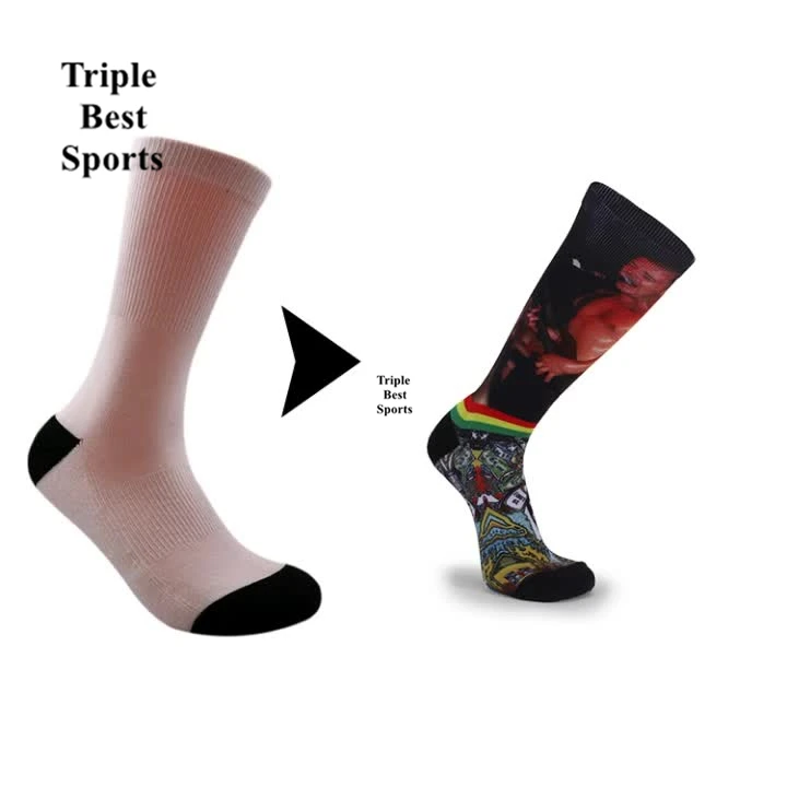 

Basketball Cycle Football Sublimated Print Printable Polyester Sublimation Sports Blank Socks Blank White For Printing, Custom color