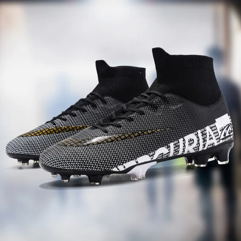 

High Top Football Shoes Male New Men Soccer Shoes Outdoor Sports Shoes Men Football Soccer Boots, As picture