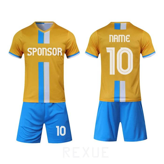 

Customized Hot Design Quick Dry Boy Soccer Jersey Set Thai Quality Sublimation Kids Football Uniform, Custom color