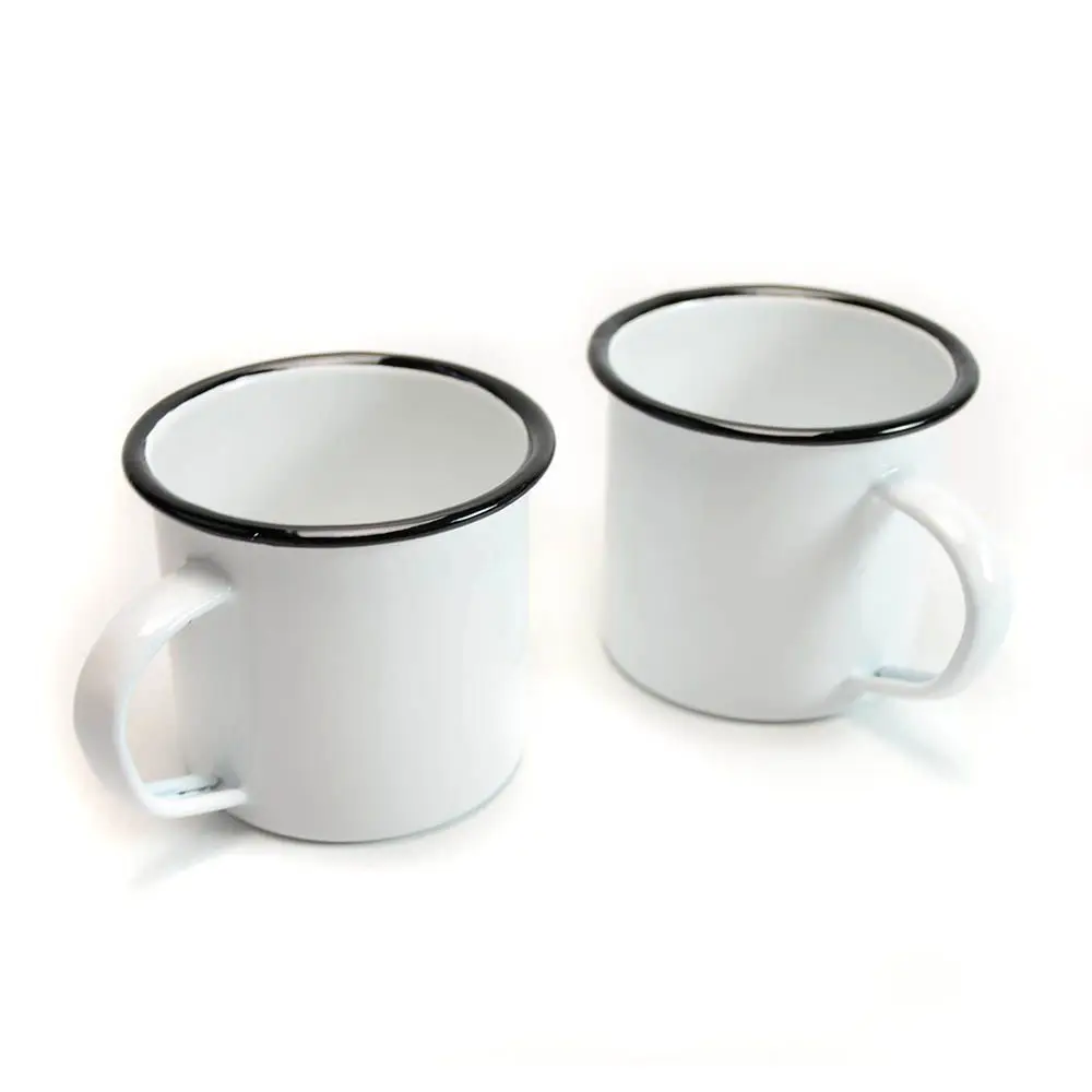 

White Camping Tin Enamel Mug with Handle 450ml 15oz