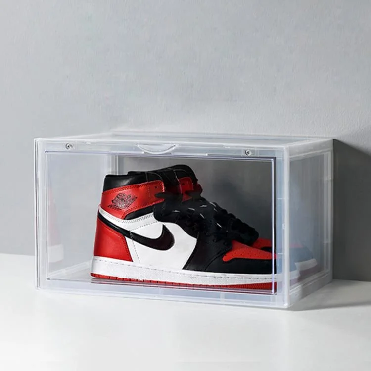 

Stackable Plastic Box Sneaker Shoes Box Drawer for Home, Black white