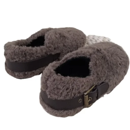 

Autumn and winter new children's shoes padded warm girls flat plush shoes, Black