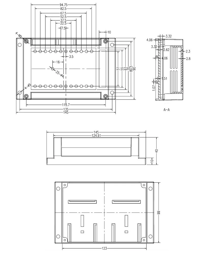 Vange PLC Project Box 145*90*40mm ABS Plastic Enclosure Diy Terminal ...
