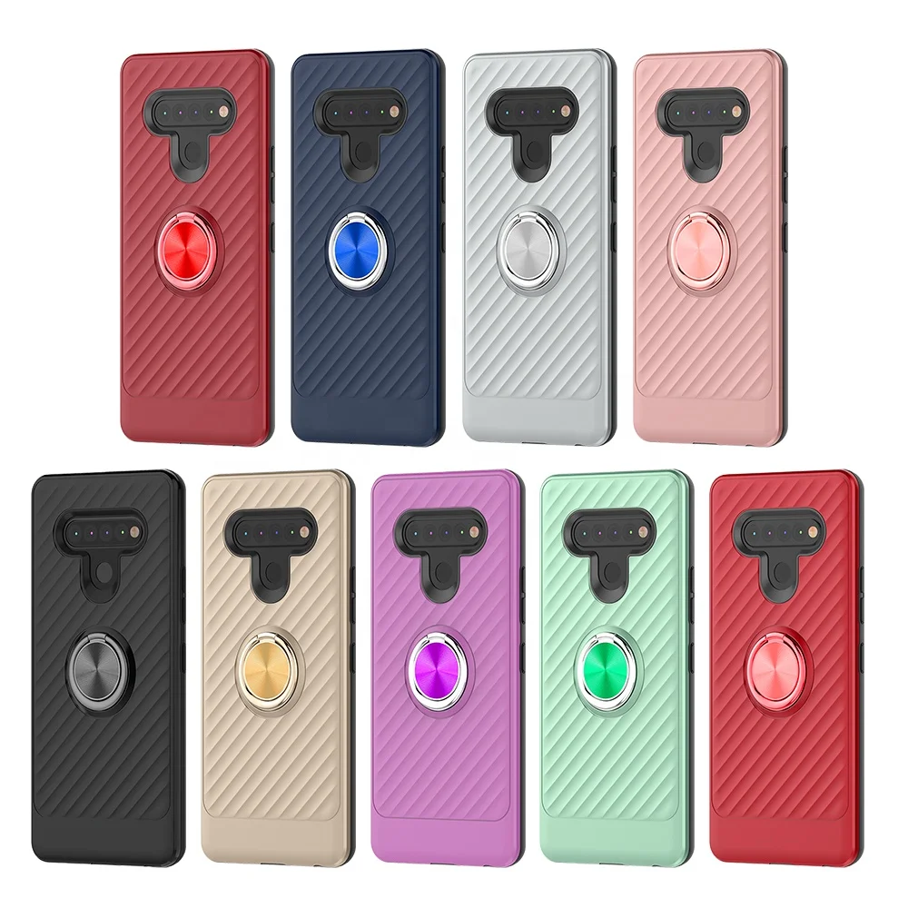 

Shockproof 360 Metal Finger Ring Holder Magnetic Car Mount Mobile Phone Case For LG Stylo 6, Multi-color, can be customized