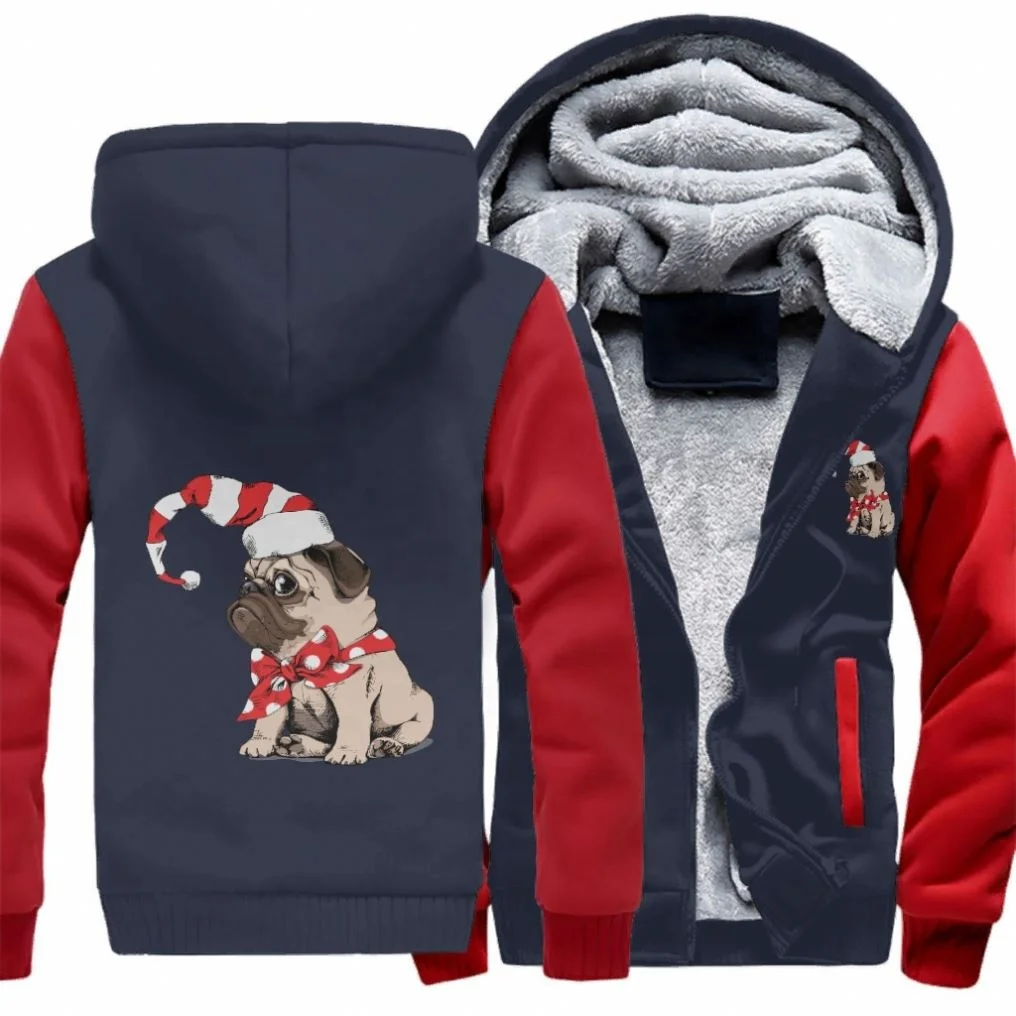 

2021 Men Clothes Factory Popular Cotton Christmas Pug Men's Hoodies Unisex