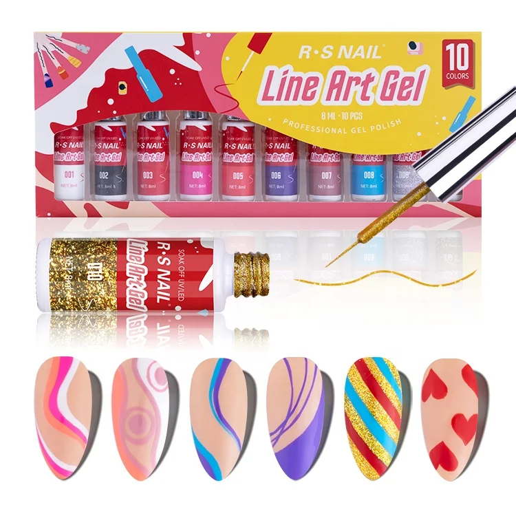 

RS Nail Packaging Box Custom Kit Liner Nail Gel Polish Set Liner Nail Art Gel