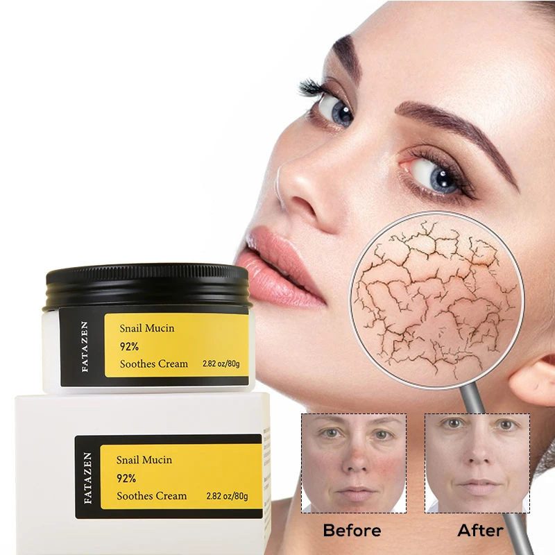 

FATAZEN Private Label Skincare Soothing Anti Aging Moisturizer Repairing Facial Cream Moisturizing Snail Mucin Face Cream