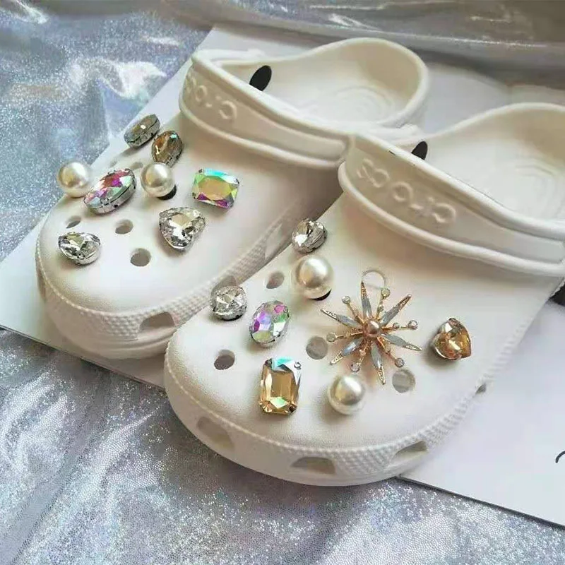 

Rhinestone Shoe Buckle Decorations Shoe Decoration Pearl Designer Croc Pieces Charms for Luxury Croc Charms Decoration