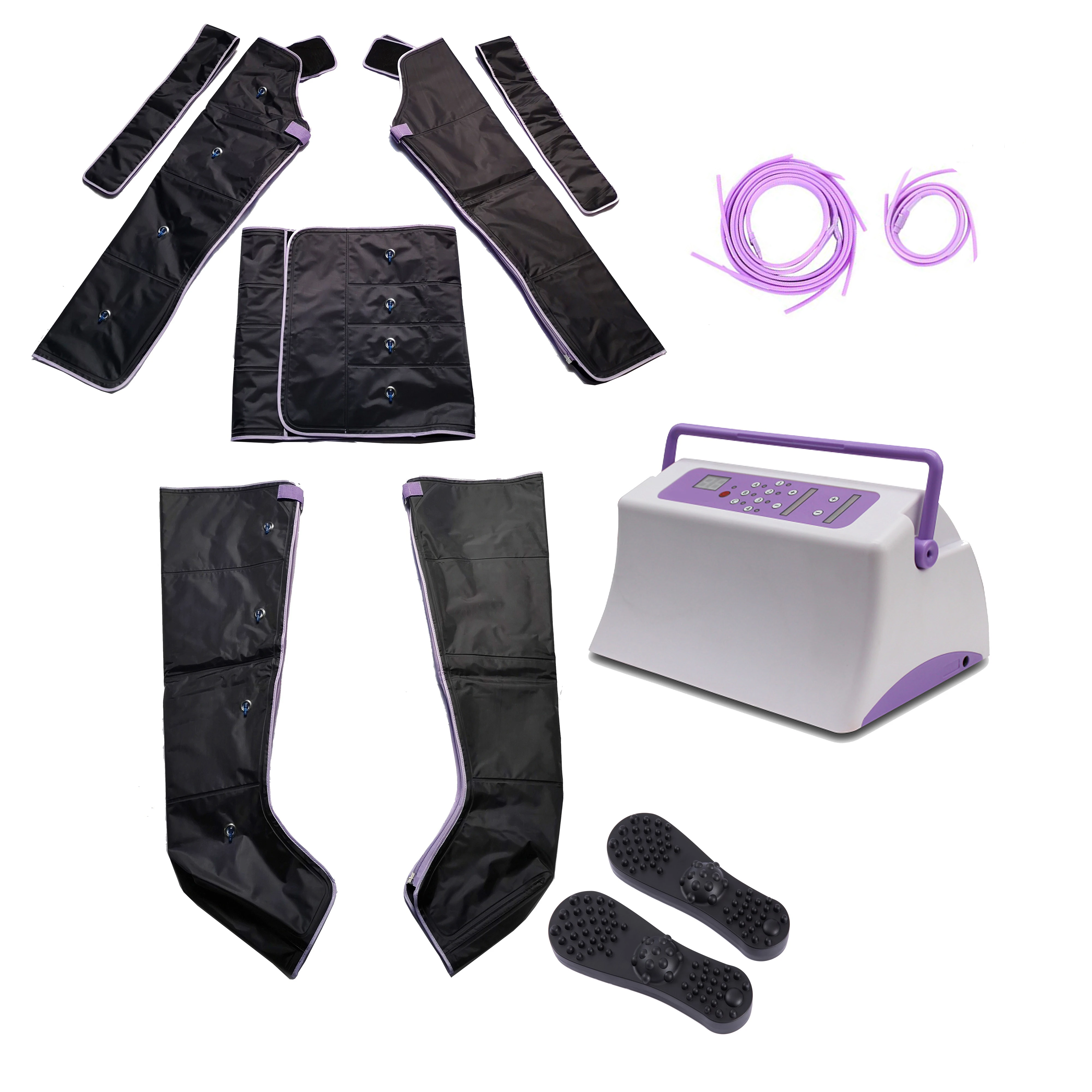 

Sale Home Use Lymph Drainage Air Massage Boot Lymphatic Equipment Pressotherapy Machine Compression Leg Massager, Purple/black//customerize