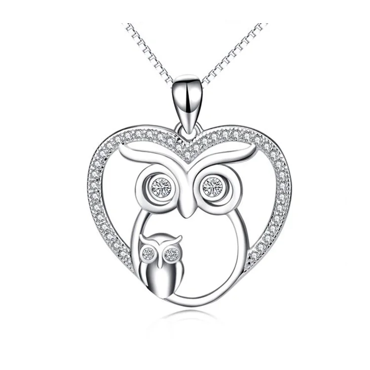 

New Owl Necklace Mother and Child Owl Pendant Necklace Silver Owl Necklace Jewelry Girl