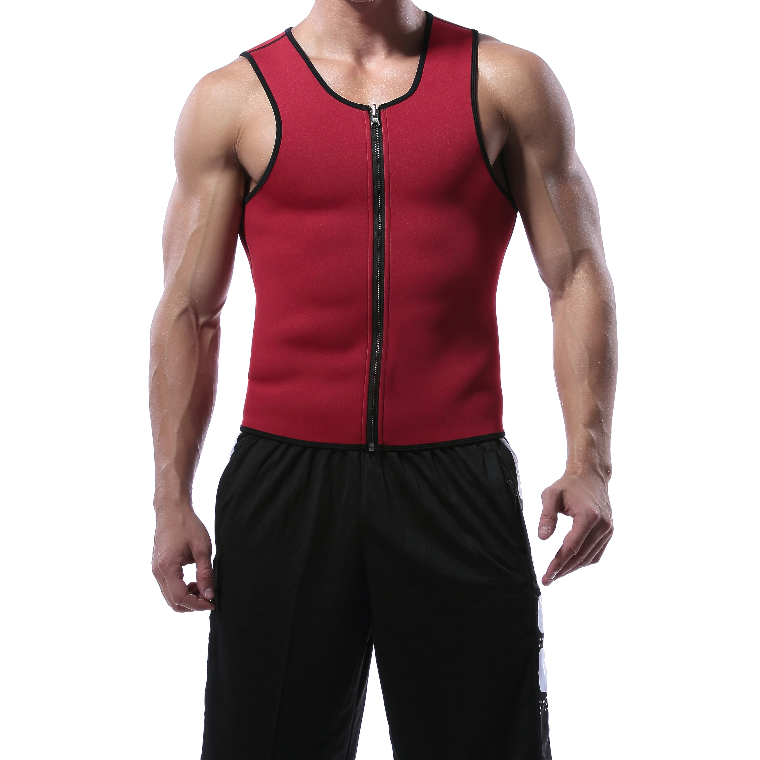 

Hot Selling Neoprene Best Mens Slimming Body Vest Shaper Sauna Sweat Waist Trainer, Red blue black gray