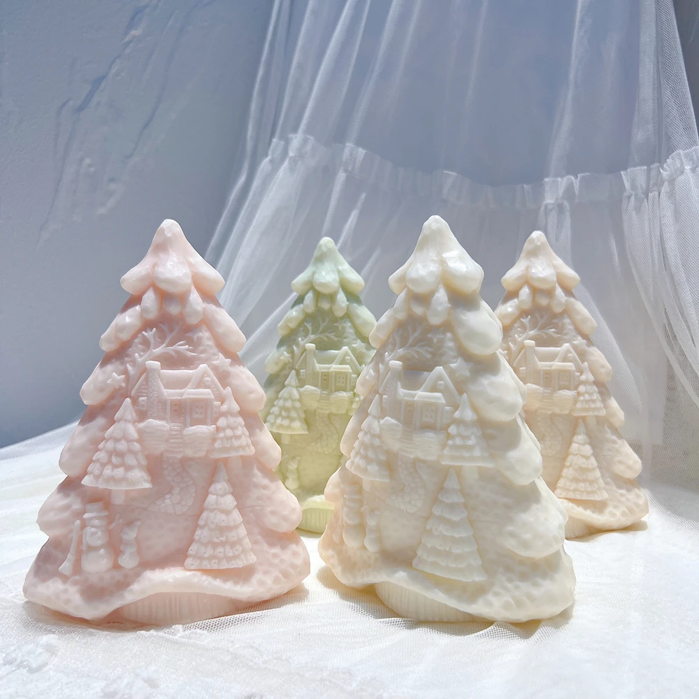 15CM Details Christmas Tree Silicone Candle Mold Christmas Decor Silicone Mold Dinner Soy Wax Silicone Mould Christmas Decor