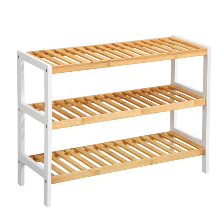 

Natural Bamboo Shoe Rack 3 Tier Bamboo Shoe Rack Bench Storage Organiser Holder