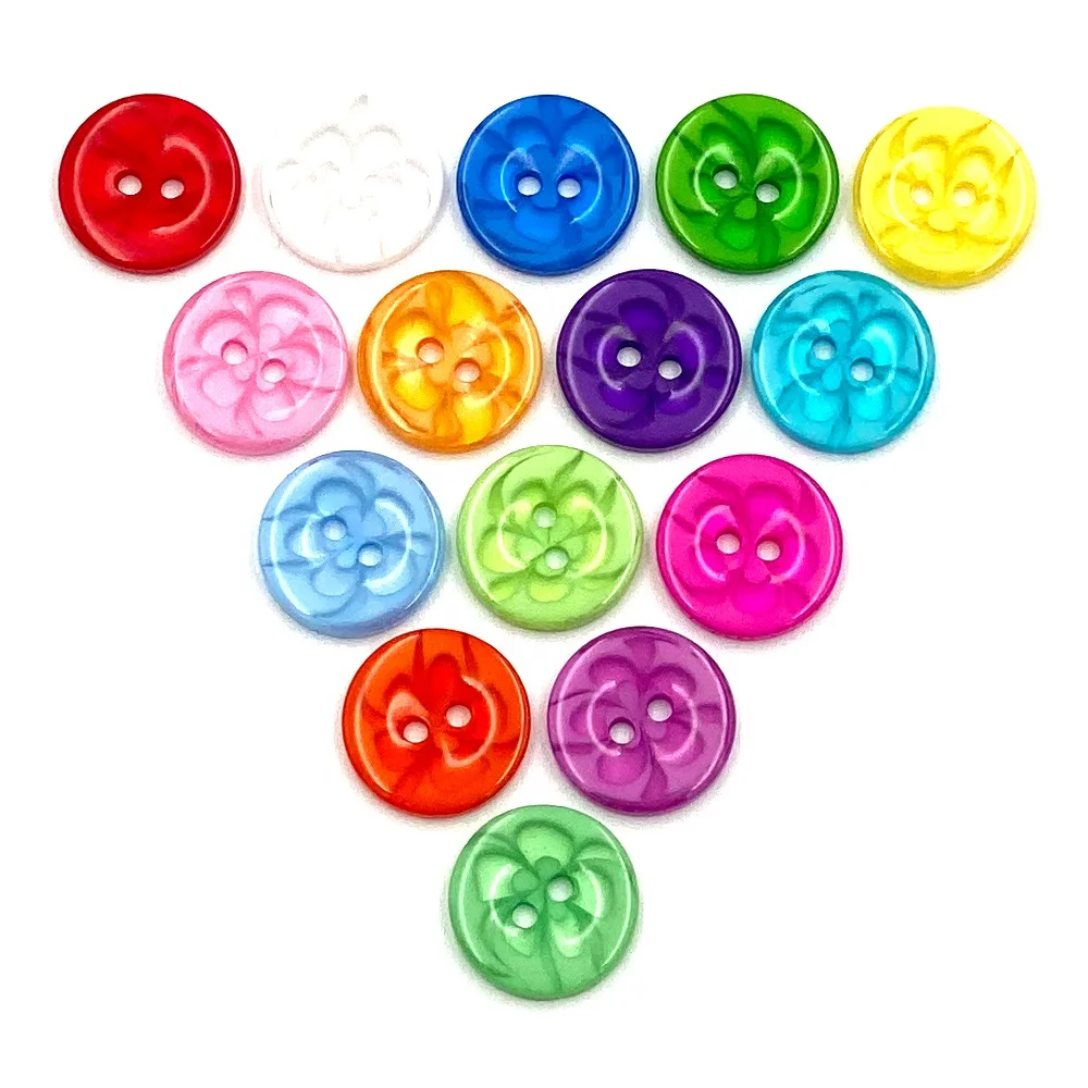 

DIY Decoration Mixed Colorful Buttons Scrapbooking Round Resin 2 Holes Sewing Buttons, 15 mixed colors