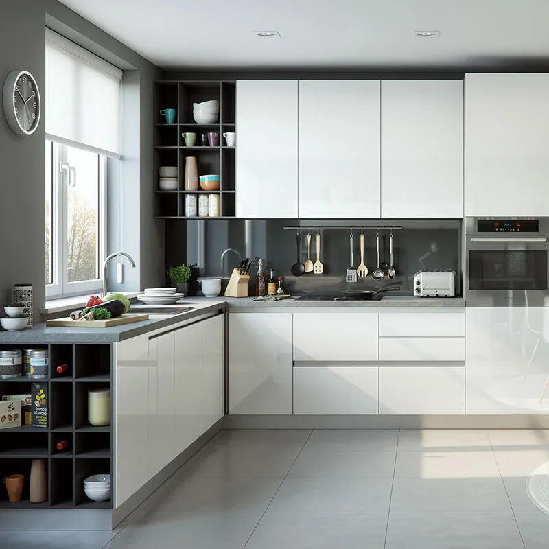 Foshan High Quality Modern Standard White Kitchen Cabinet Design