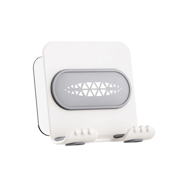 

OEM Customized 2 PCS Cell Phone Holder Hands Free Creative Sticking Multifunctional Storage Mobile Phone Stand White