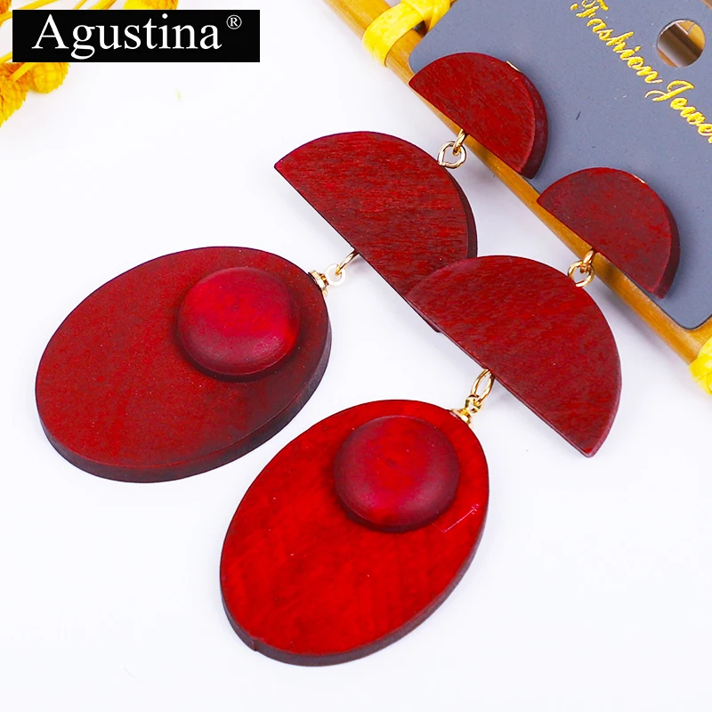 

Agustina new hot sale wood custom earrings jewelry fashion earring designs new model earrings, 6 colors