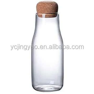 

Transparent Glass Jar with Cork Stopper Tightness Food Storage Canister for Milk Nuts Cereals
