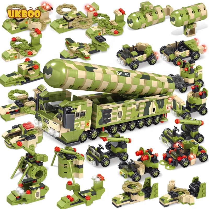 

503PCS Dongfeng Military Missile Launcher Vehicle Truck Plane Tank Armour Army Bricks Educational Kids Toys Building Blocks Sets