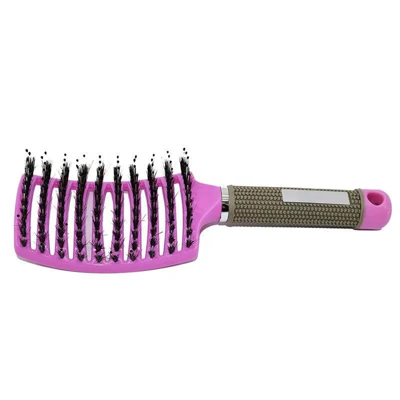 

Professional salon wholesale custom logo massage eco plastic hair brush comb, 7color
